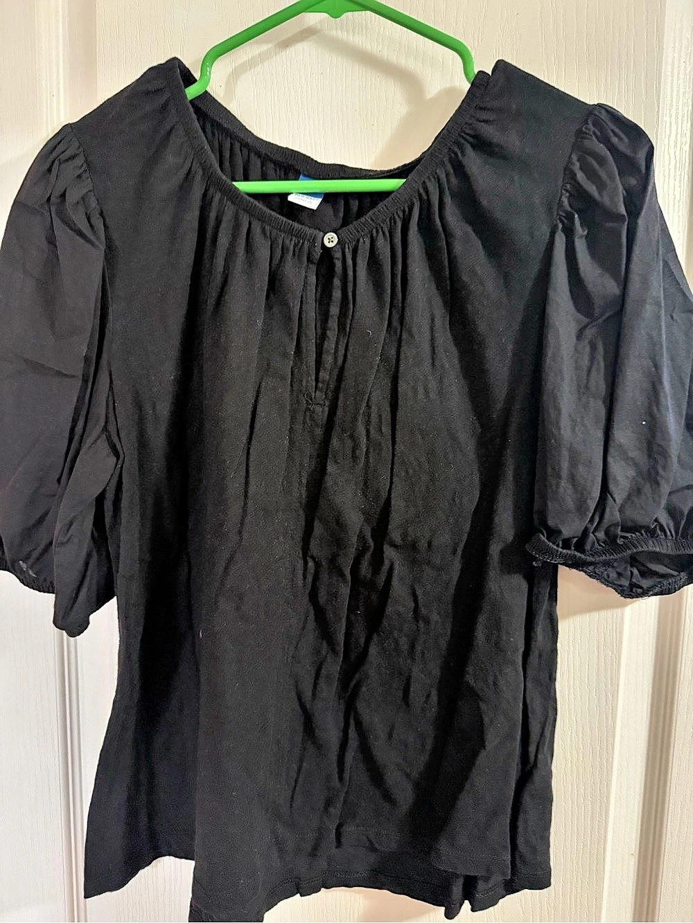Old Navy Puff Sleeve Blouse in Black Large Like New